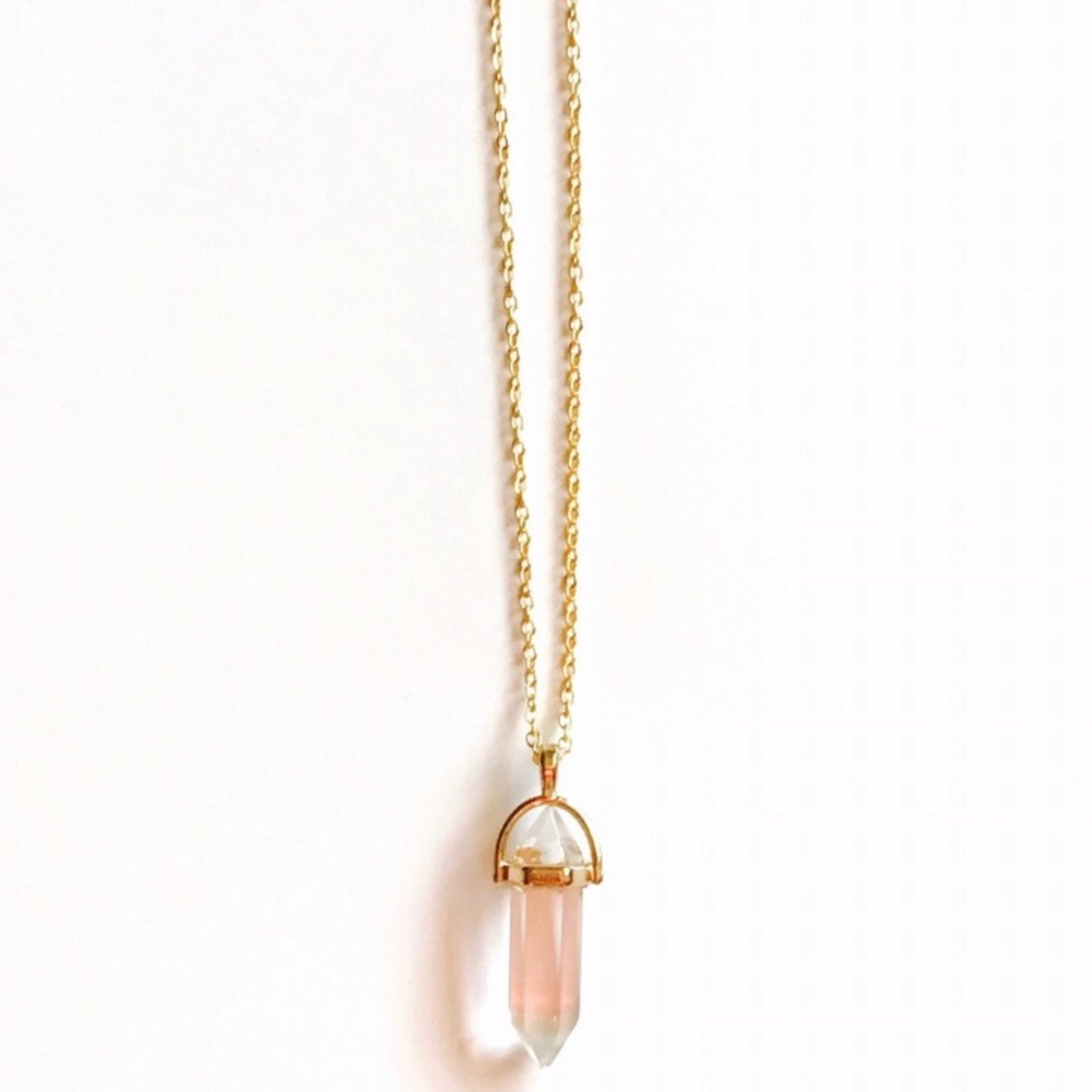 Final Price! Clear Crystal Pendant Necklace - Picture 3 of 5